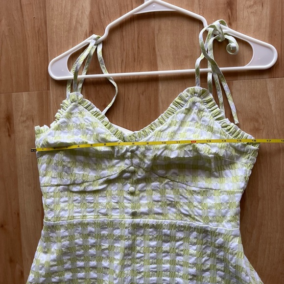 NWT GB Gingham Green Apple Sun Summer Dress Size Medium - Picture 4 of 8